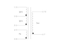 Schematic Drawing for P9122 Series 6 WATT CCFL TRANSFORMER