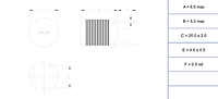 Dimensional Drawing for P11R20605 Series Unshielded Radial Power Fixed Inductors