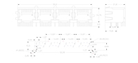 Dimensional Drawing for N5101 Series 1XN RJ-45 10/100 Base-T Jack Electrical Connectors with Magnetic Module (N5101-4)