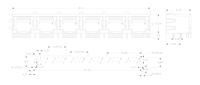 Dimensional Drawing for N5101 Series 1XN RJ-45 10/100 Base-T Jack Electrical Connectors with Magnetic Module (N5101-6)