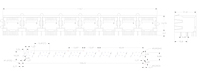 Dimensional Drawing for N5101 Series 1XN RJ-45 10/100 Base-T Jack Electrical Connectors with Magnetic Module (N5101-8)