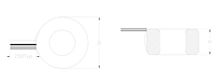 Dimensional Drawing for P8TD Series Toroidal Power Transformers