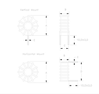 Dimensional Drawing for P11T0152 Series Toroidal Power Fixed Inductors