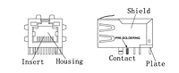 N5447F Series RJ-45 10/100 Base-T Jack Electrical Connectors with Magnetic Module - 1