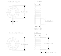 Dimensional Drawing for P11TJ3 Series Toroidal Power Fixed Inductors