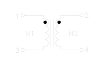 Schematic Drawing for P53DM16 Series Common Mode Chokes