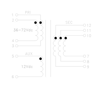 Schematic Drawing for P620F Series Flyback Transformers