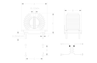 Dimensional Drawing for P52TM25 Series Common Mode Chokes