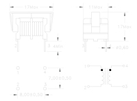 Dimensional Drawing for P52U98 Series Common Mode Chokes