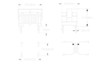 Dimensional Drawing for P52U157 Series Common Mode Chokes