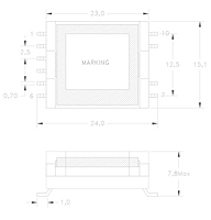 Dimensional Drawing for P9101 Series Push-Pull Cold Cathode Fluorescent Lamp (CCFL) Transformers