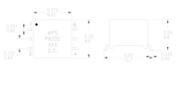 Dimensional Drawing for P6202 Series RS-485/RS-422 Interface Push-Pull Transformers