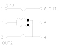 Schematic Drawing for R3647 Series Balun Transformers (R3647-3D)