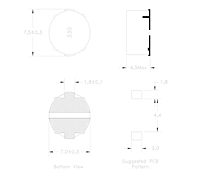 Dimensional Drawing for PSF74 Series Magnetic Epoxy Shielded Surface Mount Technology (SMT) Power Fixed Inductors