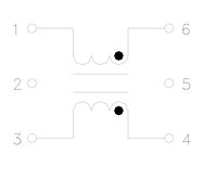 Schematic Drawing for R35040 Series Radio Frequency (RF) & Balun Transformers (R35040-2C)