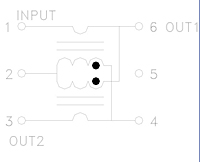 Schematic Drawing for R35040 Series Radio Frequency (RF) & Balun Transformers (R35040-3D)