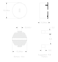 Dimensional Drawing for PSF109 Series Magnetic Epoxy Shielded Surface Mount Technology (SMT) Power Fixed Inductors