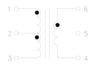 Schematic Drawing for R36560 Series Balun Transformers (R36560-2B)