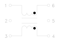 Schematic Drawing for R36560 Series Balun Transformers (R36560-2C)