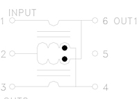 Schematic Drawing for R36560 Series Balun Transformers (R36560-3D)