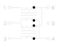 Schematic Drawing for R36570 Series Radio Frequency (RF) & Balun Transformers (R36570-3A)