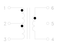 Schematic Drawing for R36570 Series Radio Frequency (RF) & Balun Transformers (R36570-2B)