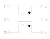 Schematic Drawing for R36570 Series Radio Frequency (RF) & Balun Transformers (R36570-2C)