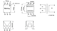 Dimensional Drawing for A2003 Series Direct Current/Direct Current (DC/DC) Transformers