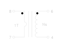 Schematic Drawing for P4100E5 Series Current Sense Transformers