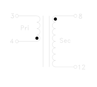 Schematic Drawing for P3800 Series Isolated Flyback Transformers