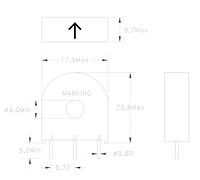 Dimensional Drawing for P411810 Series Current Sense Inductors and Transformers