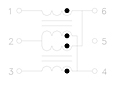 Schematic Drawing for R3647 Series Balun Transformers (R3647-3A)