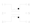 Schematic Drawing for R3647 Series Balun Transformers (R3647-2C)