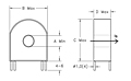 Dimensional Drawing for P4020 Series Vertical PCB Mount Current Transformers